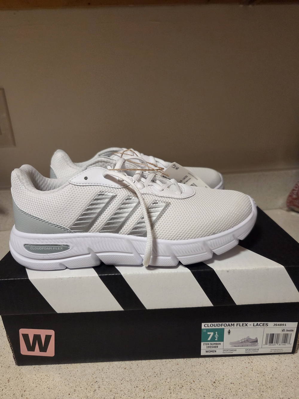 Adidas Women’s Cloudfoam Flex 2.0 White Athletic Sneakers